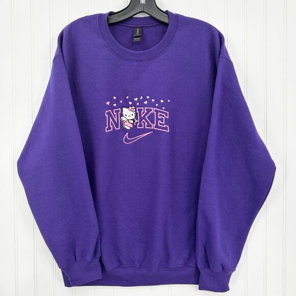 Nike Hello Kitty Hearts Sweatshirt Embroidered Adult Unisex Crewneck Valentine - Picture 4 of 10